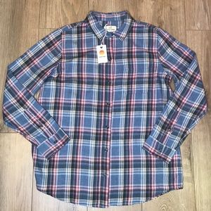 Marine Layer Marigold Plaid Button Down